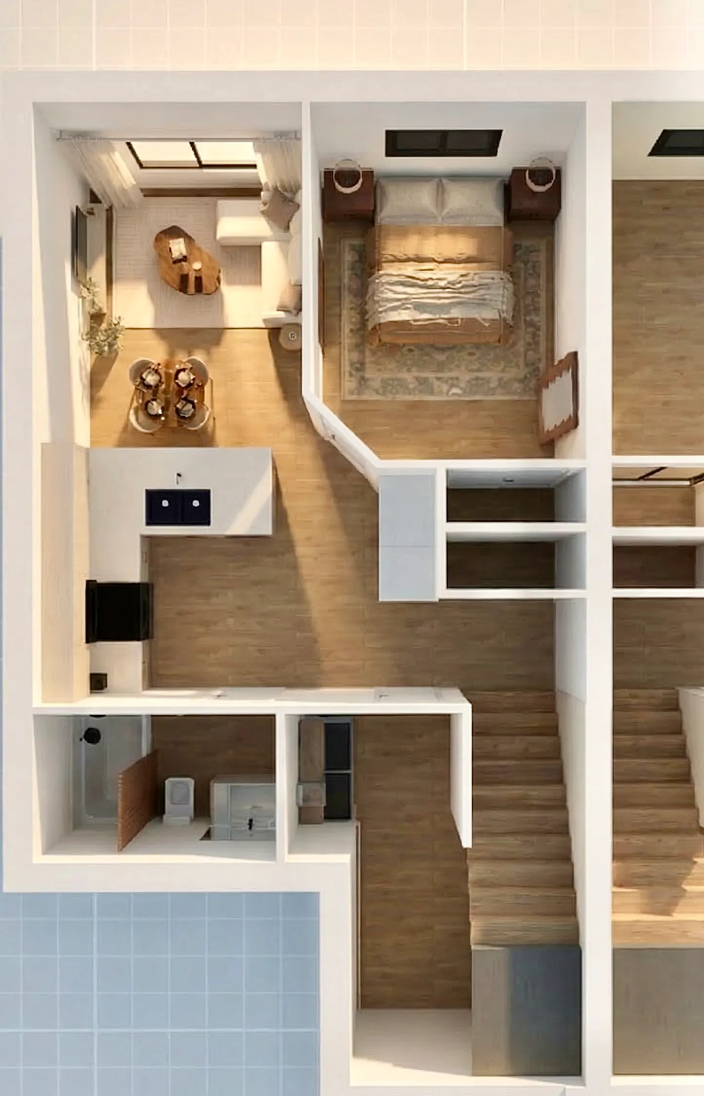 Tyndall Evergreen Townhomes 1 Bed · Basement floor plan